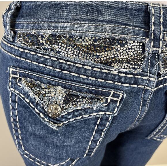 Miss Me Bling Pocket Bootcut Y2K Inspired Jeans Western Glam Cowgirl Denim sz 30 - Picture 9 of 16
